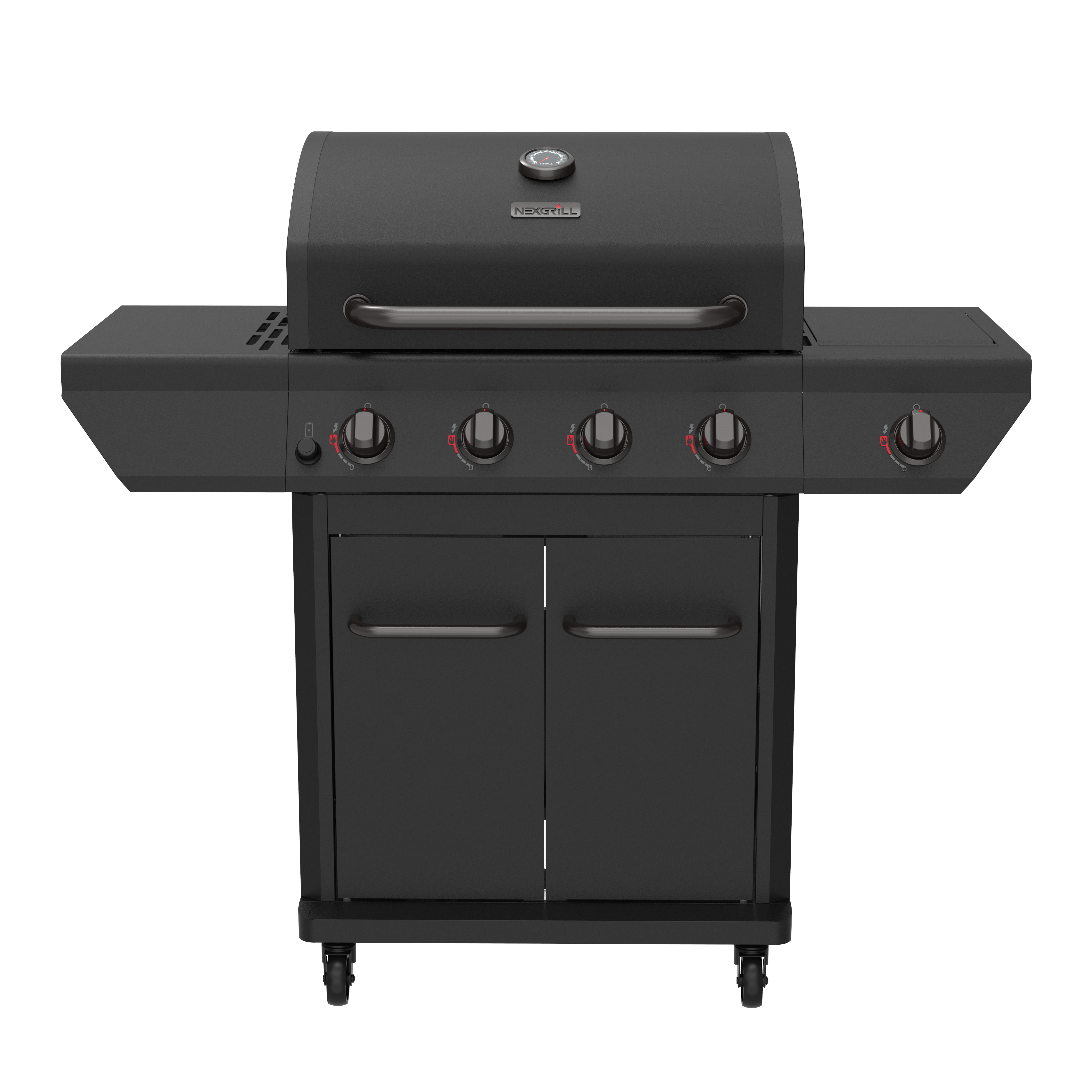 Nexgril EmberMax 4 brænder gasgrill med sidebrænder og kulbakke