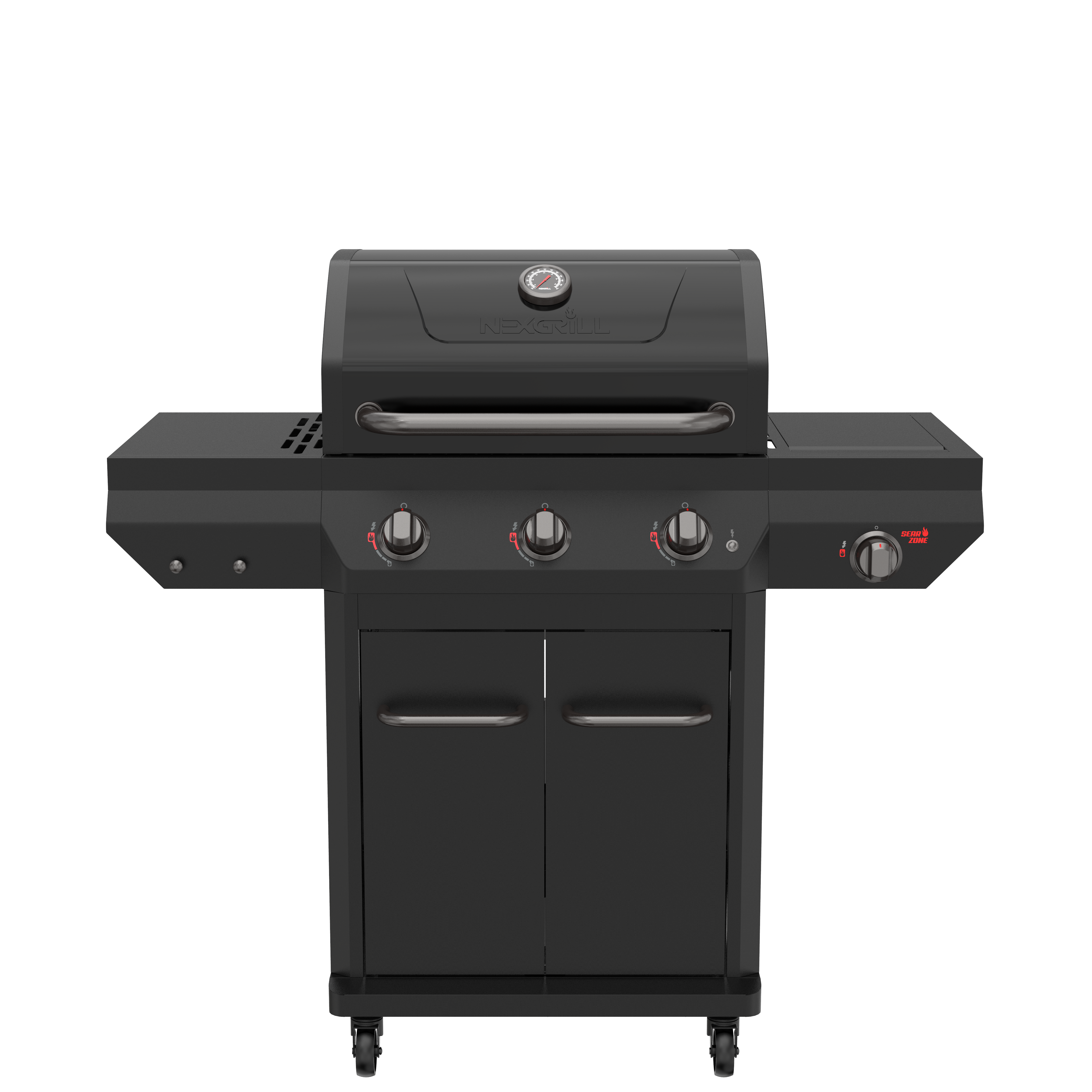 Nexgrill Deluxe 3 brænder sort gasgrill med sidebrænder