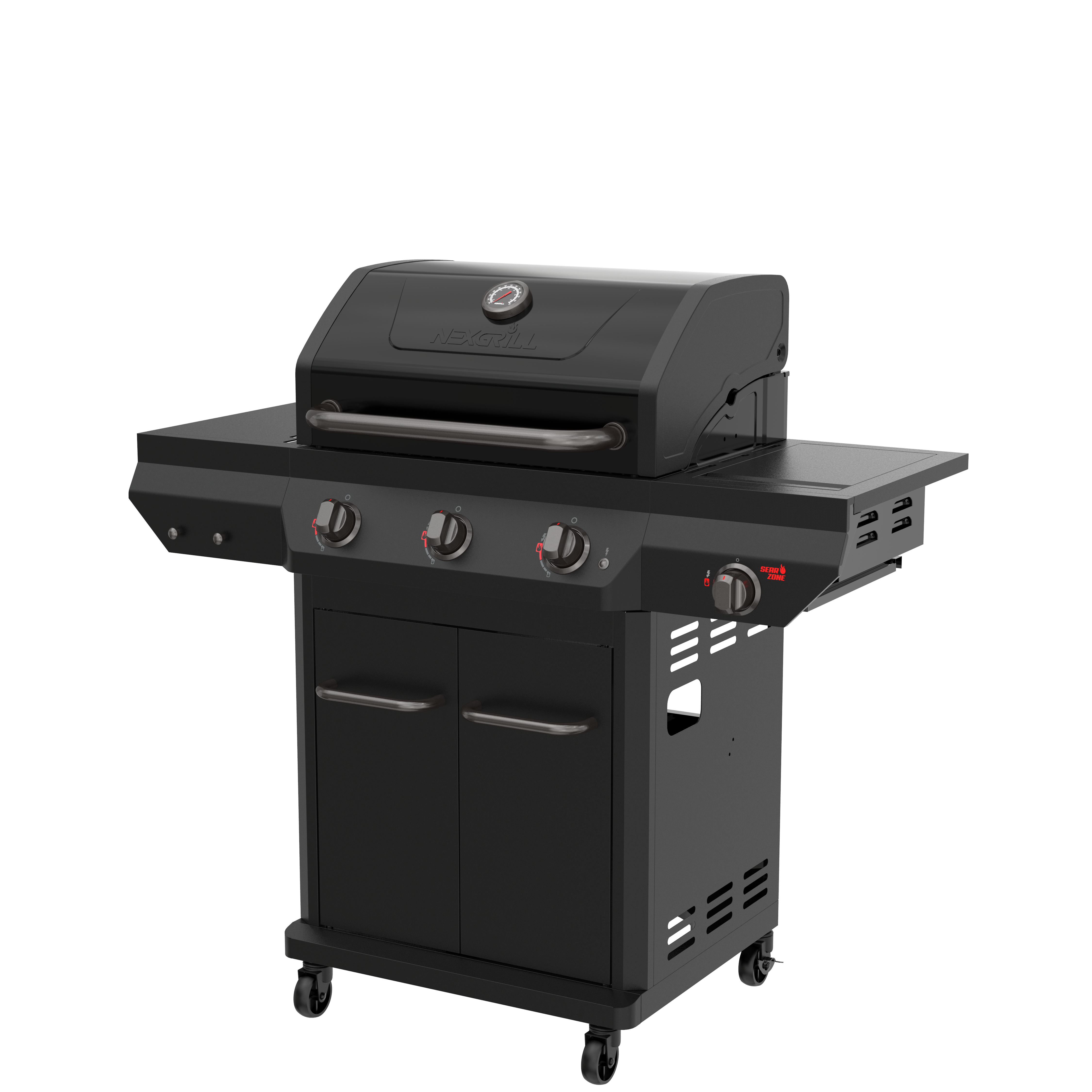 Nexgrill Deluxe 3 brænder sort gasgrill med sidebrænder