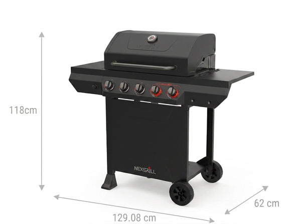 Nexgrill Classic 5 brænder gasgrill med elbrænder