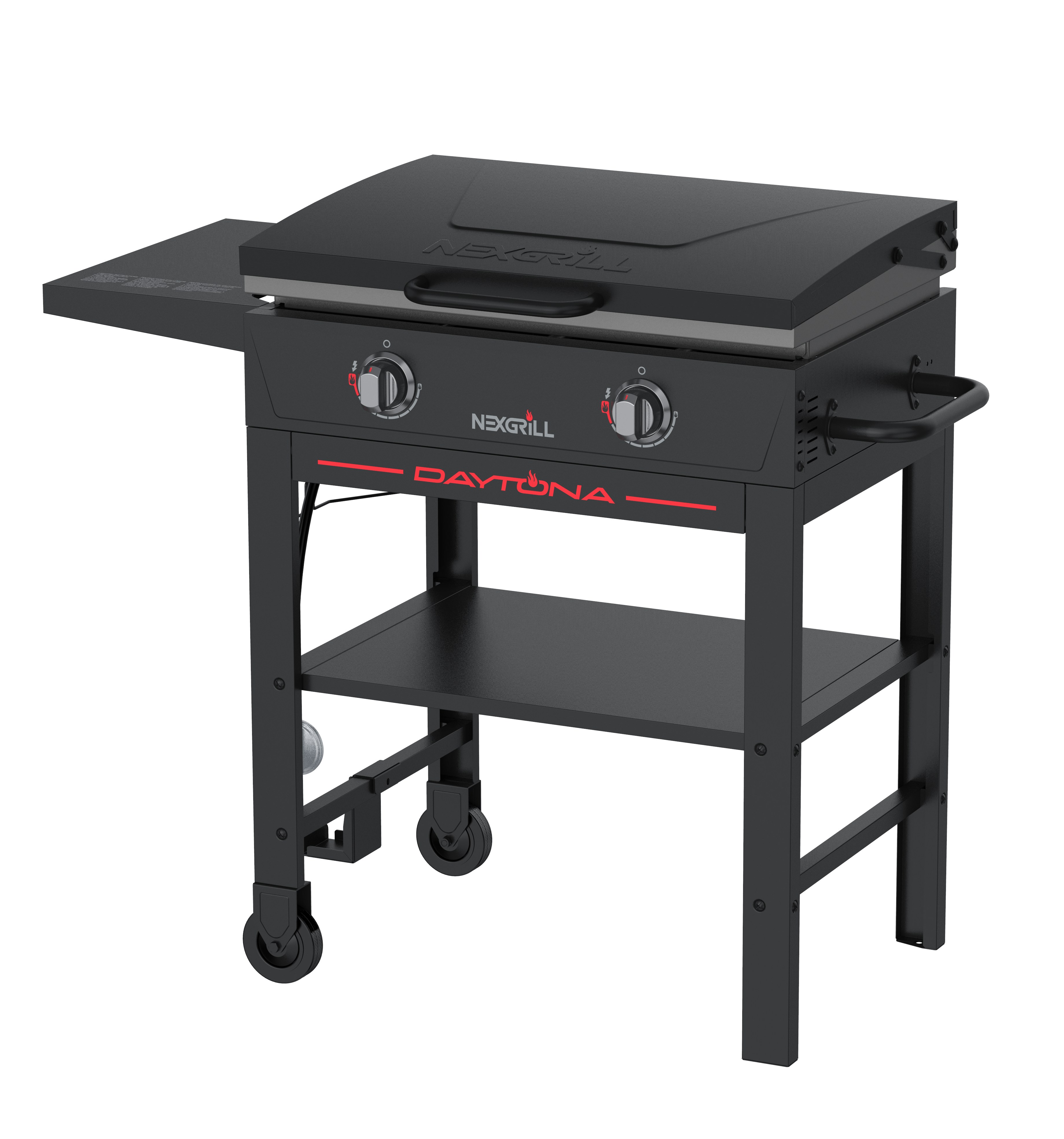 Daytona 2-brænder plancha-grill med hængslet låg