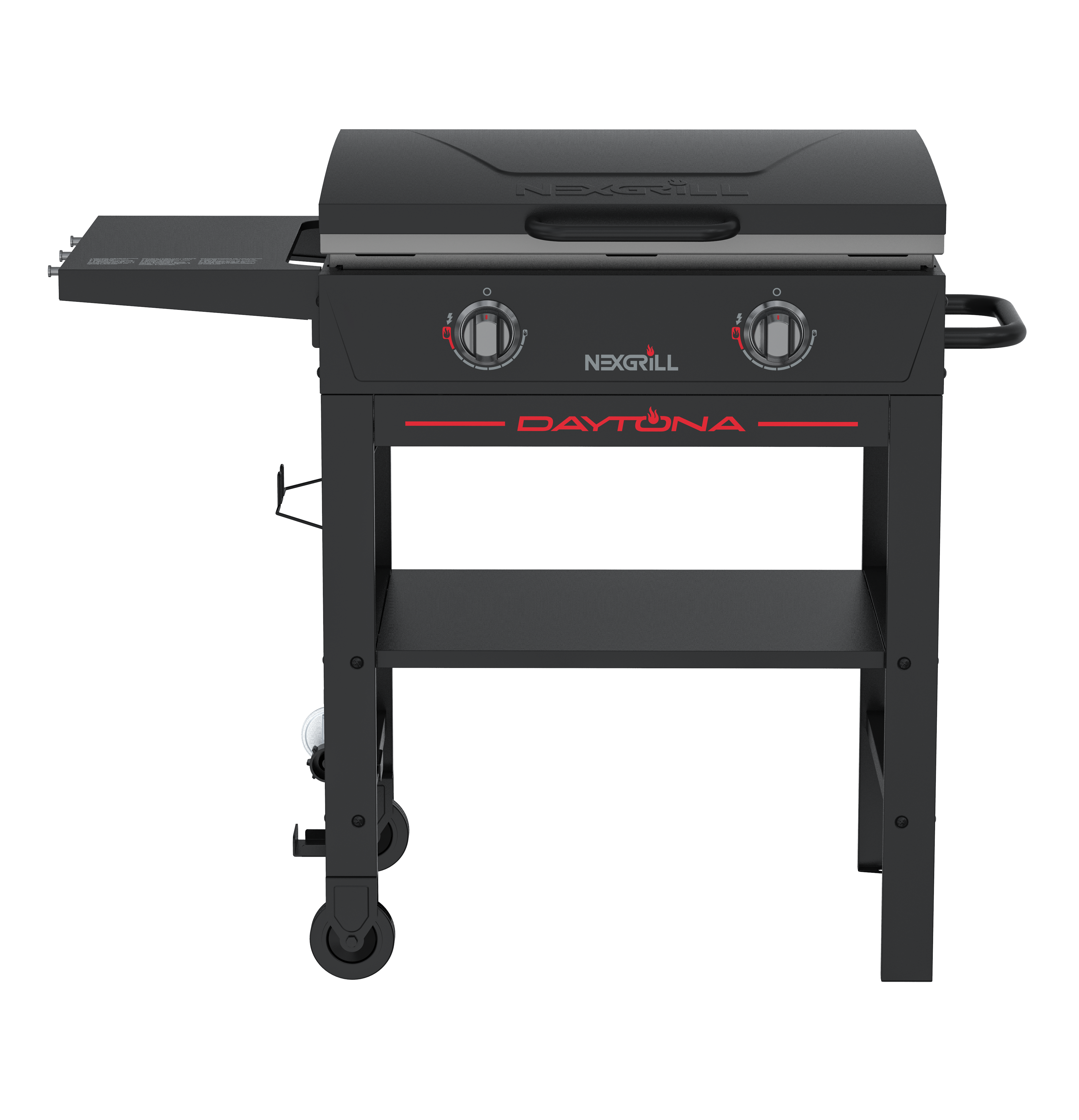 Daytona 2-brænder plancha-grill med hængslet låg