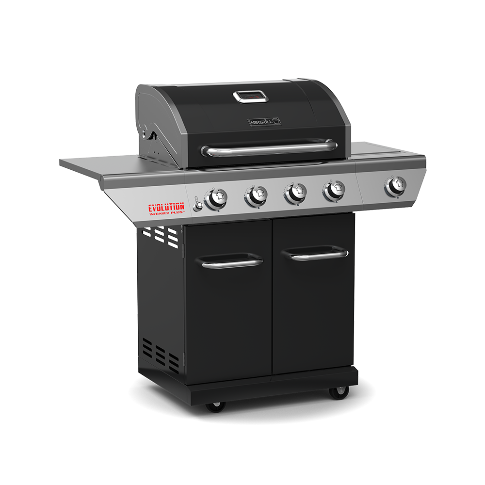 EVOLUTION gasgrill med 4 brændere og sidebrænder i rustfrit stål